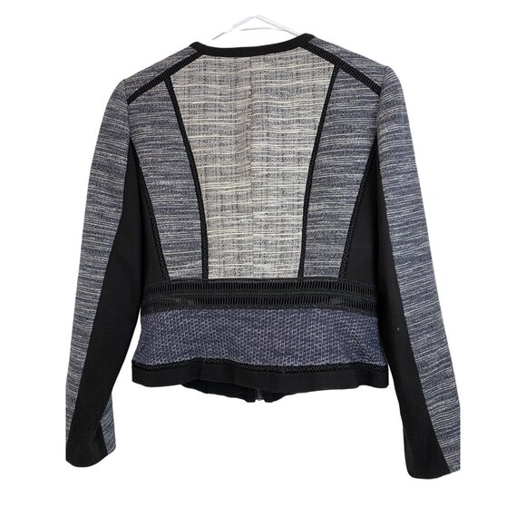 WHBM Multi Tweed Momento Jacket Blazer Zip Size 4 Washable Contrast Crop 6940 - Picture 6 of 11